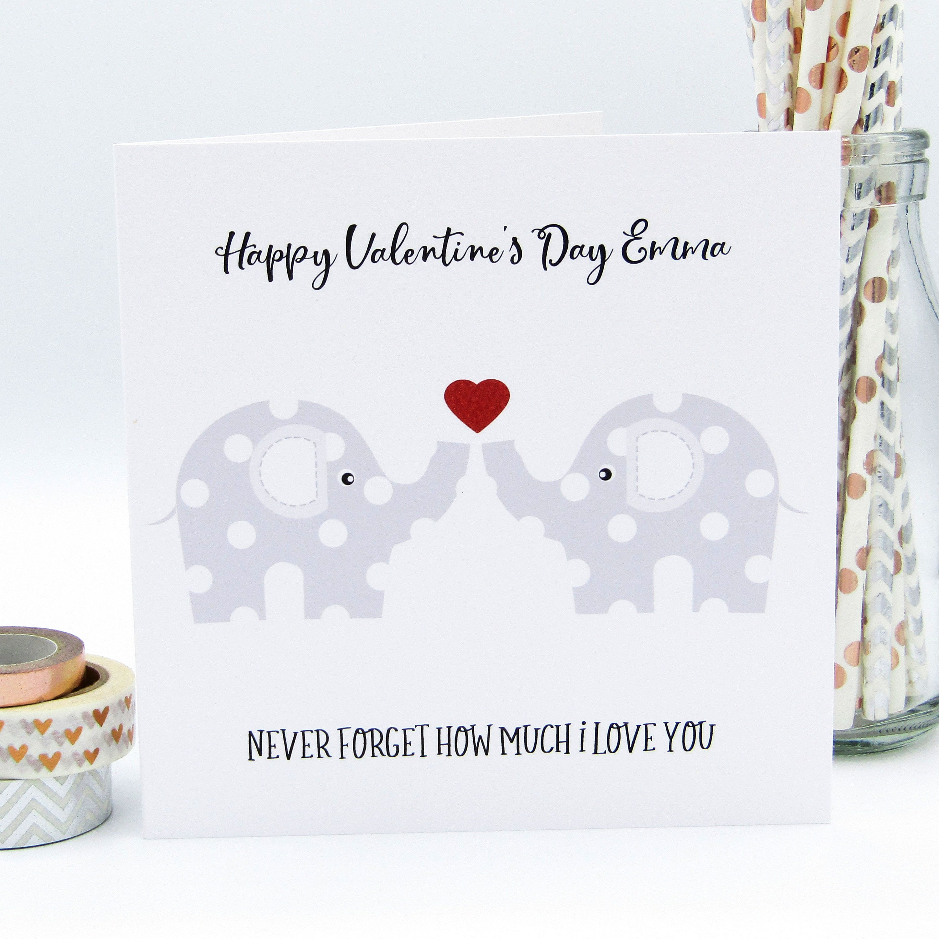 Elephant Valentines Card