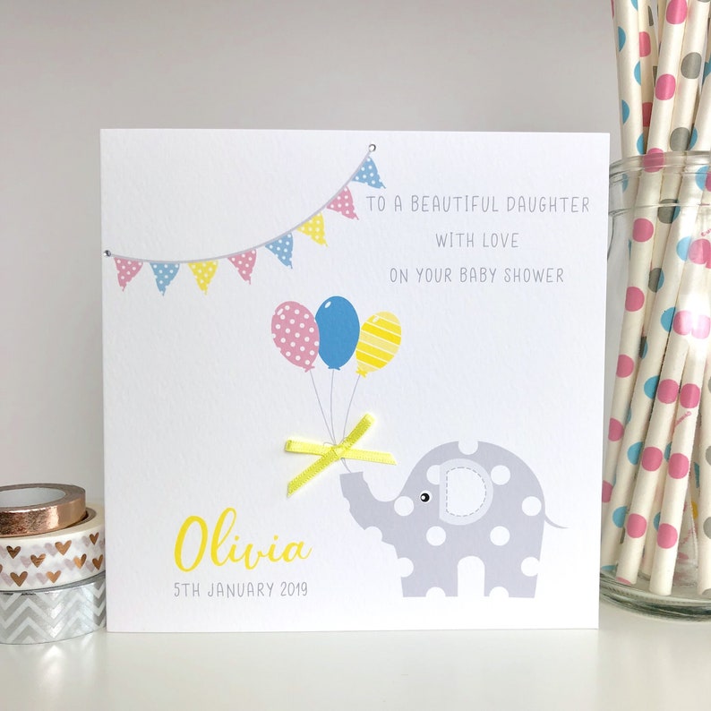 Personalised Baby Shower Card For Daughter Granddaughter Etsy Personalised Baby Shower Card For Daughter Granddaughter Etsy