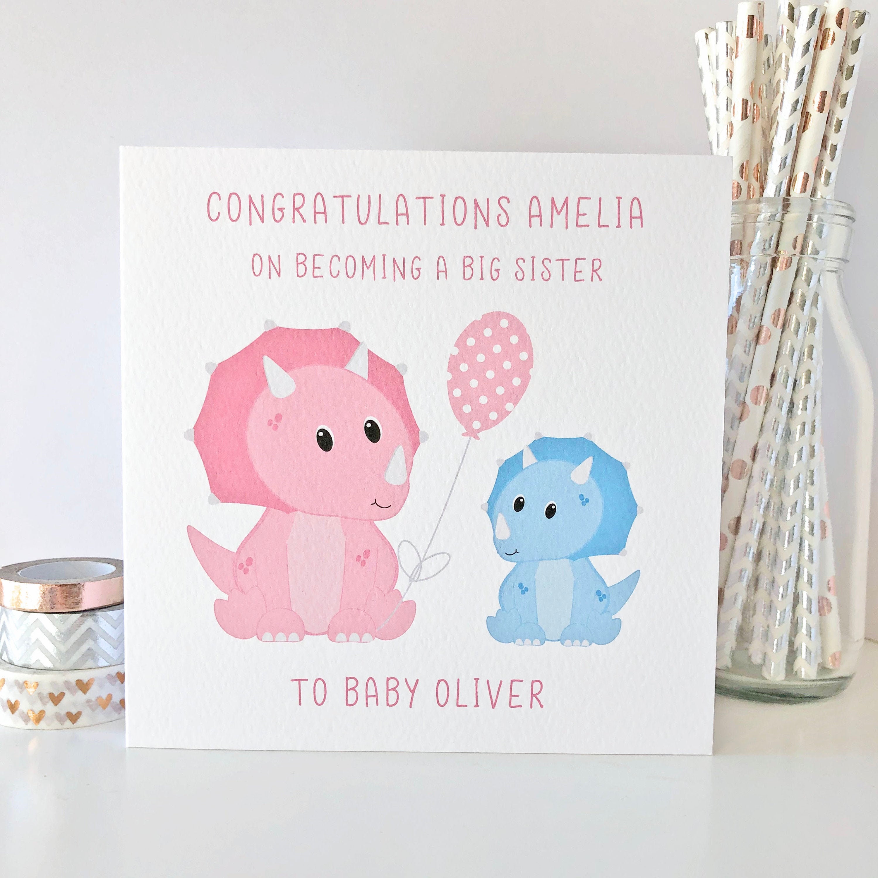 Personalised New Big Sister Card Congratulations On Becoming Etsy