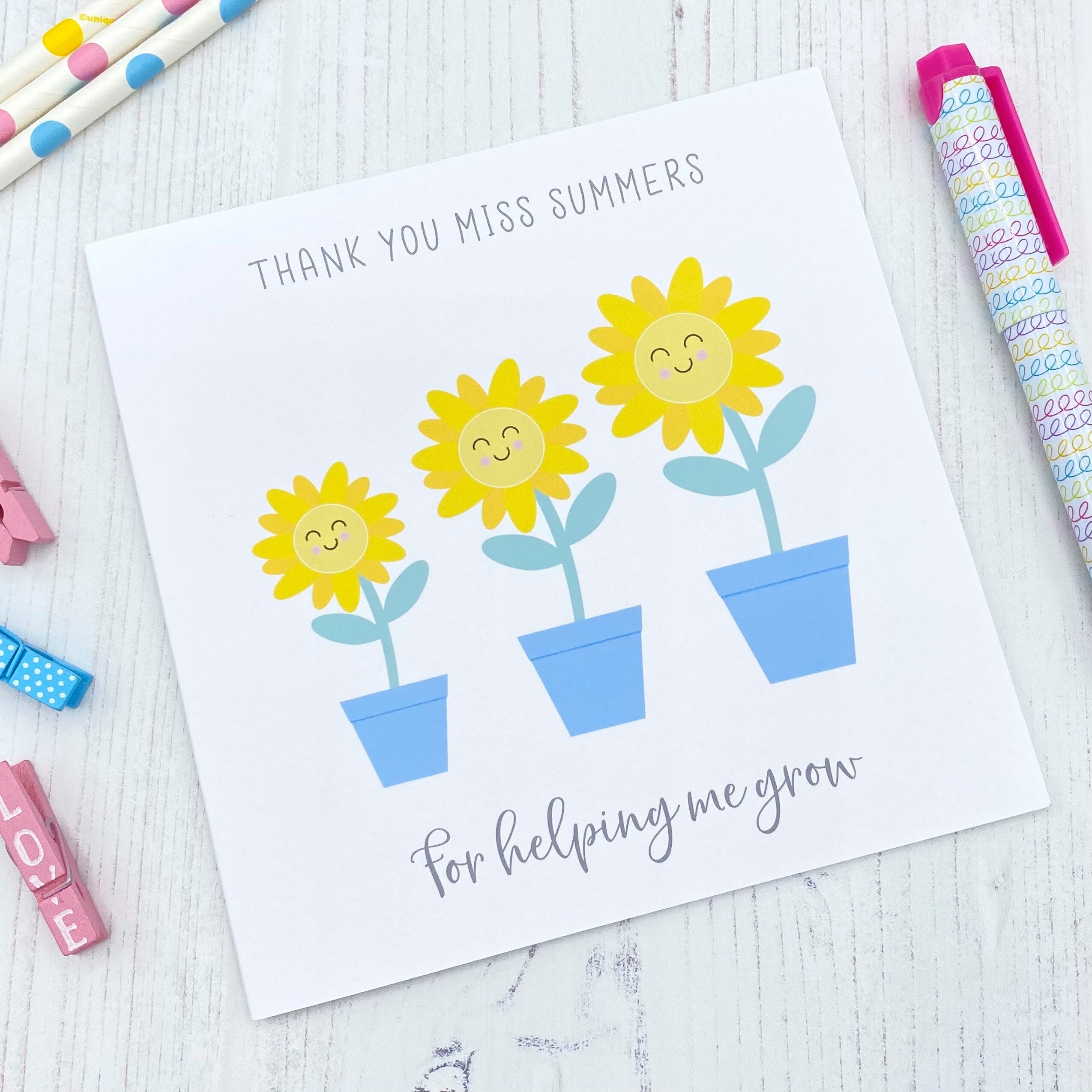 Personalised Teacher Thank you Card Nursery Thank you Card Etsy