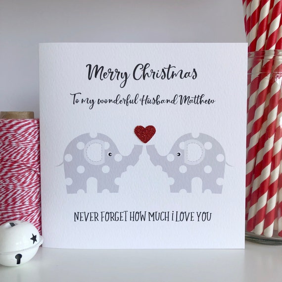 Personalised Christmas Card Husband Wife Boyfriend Girlfriend Fiance Fiancee