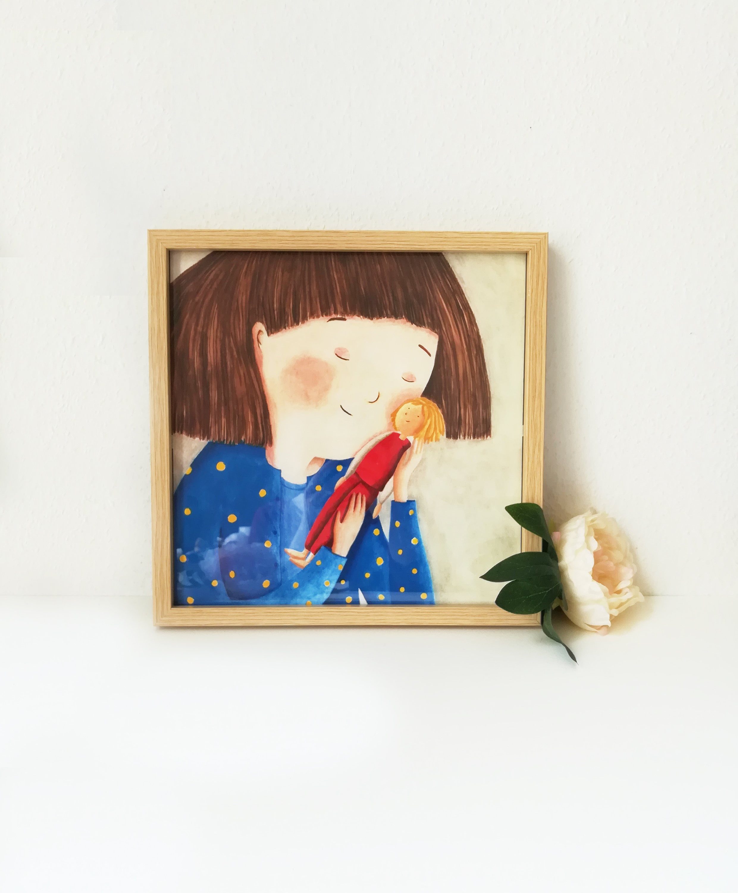 Illustration Chambre d'enfant La Petite Fille et Poupée, Imprimée