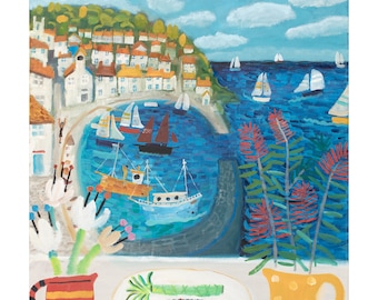 Mousehole Artists High Gloss Poster/Print  A3-A4.A5 sizes  from an Original by Alan Furneaux