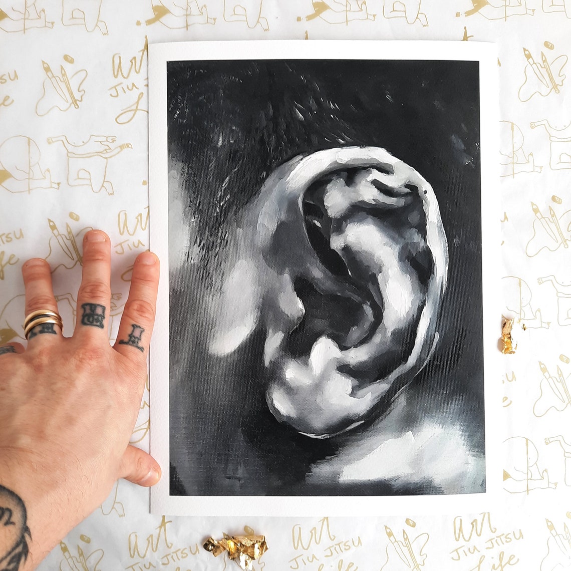 Cauliflower Ear. Brazilian Jiu Jitsu Artwork. Martial Arts BJJ Etsy