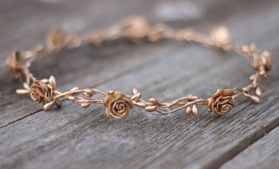gold flower crown