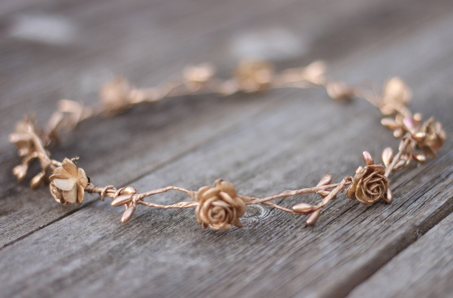 Rose Gold Floral Crown Gold Flower Crown Floral Crown Etsy Australia
