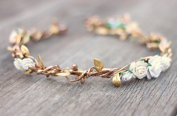 gold flower crown