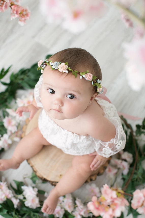baby girl flower crown headband