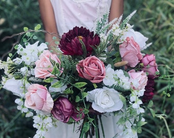 Jewel toned spring wedding bouquet