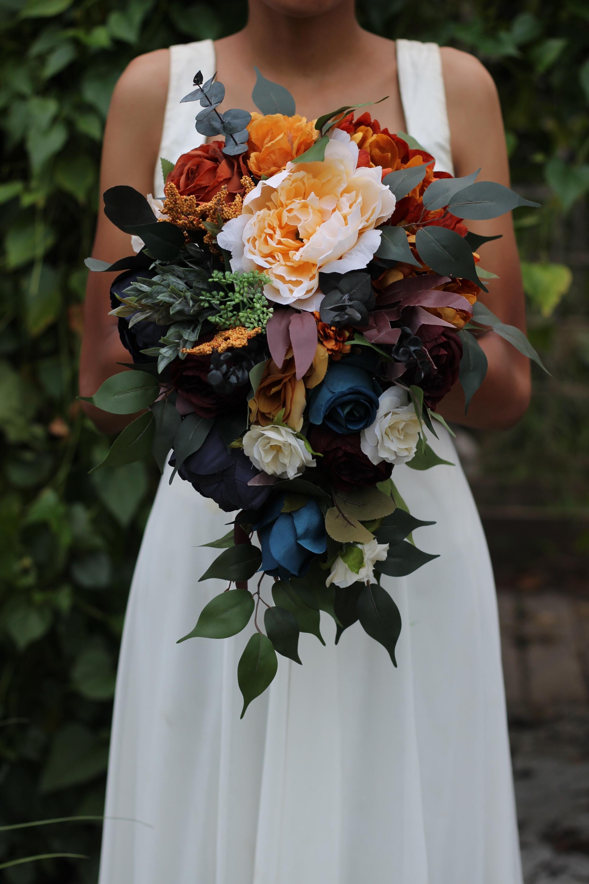 Navy and Burgundy Floral Dress - Etsy