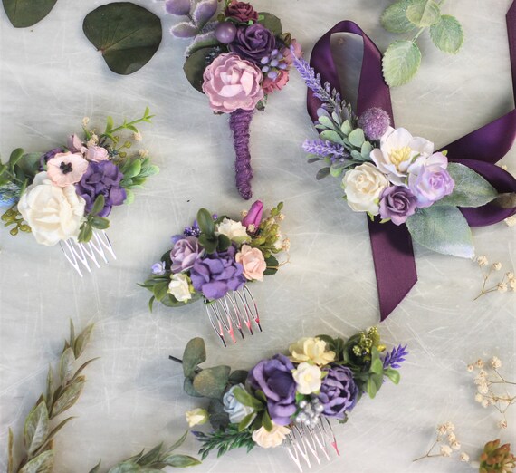 lilac wedding hair accessories