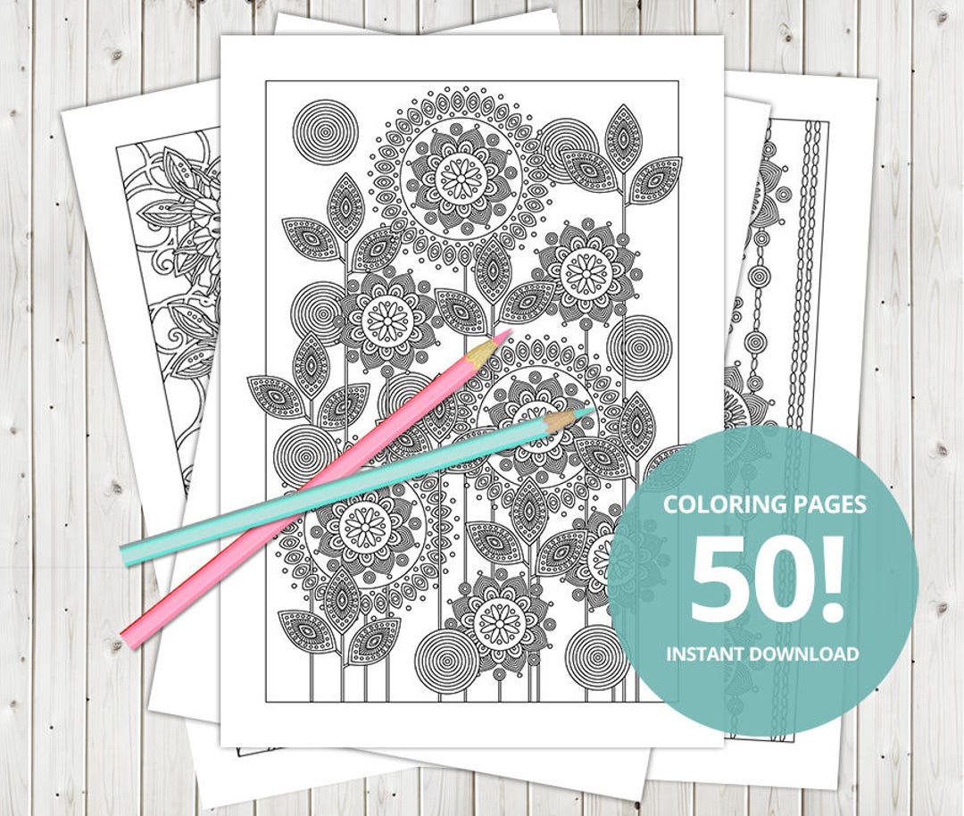 Coloring Pages for Adult and Kids, 50 (!) High Quality Resolution ...