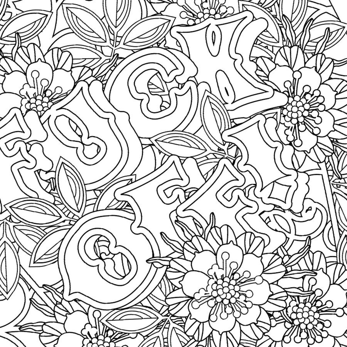 1 Adult coloring page / Fuck off instant download printable | Etsy