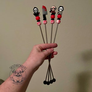 Horror Plushie Sewing Pins: Crochet Tool, Amigurumi Aid (4-Pack)