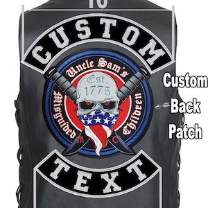 Individuell gesticktes Rocker Aufnäher Set: Biker Motorrad Backpatch