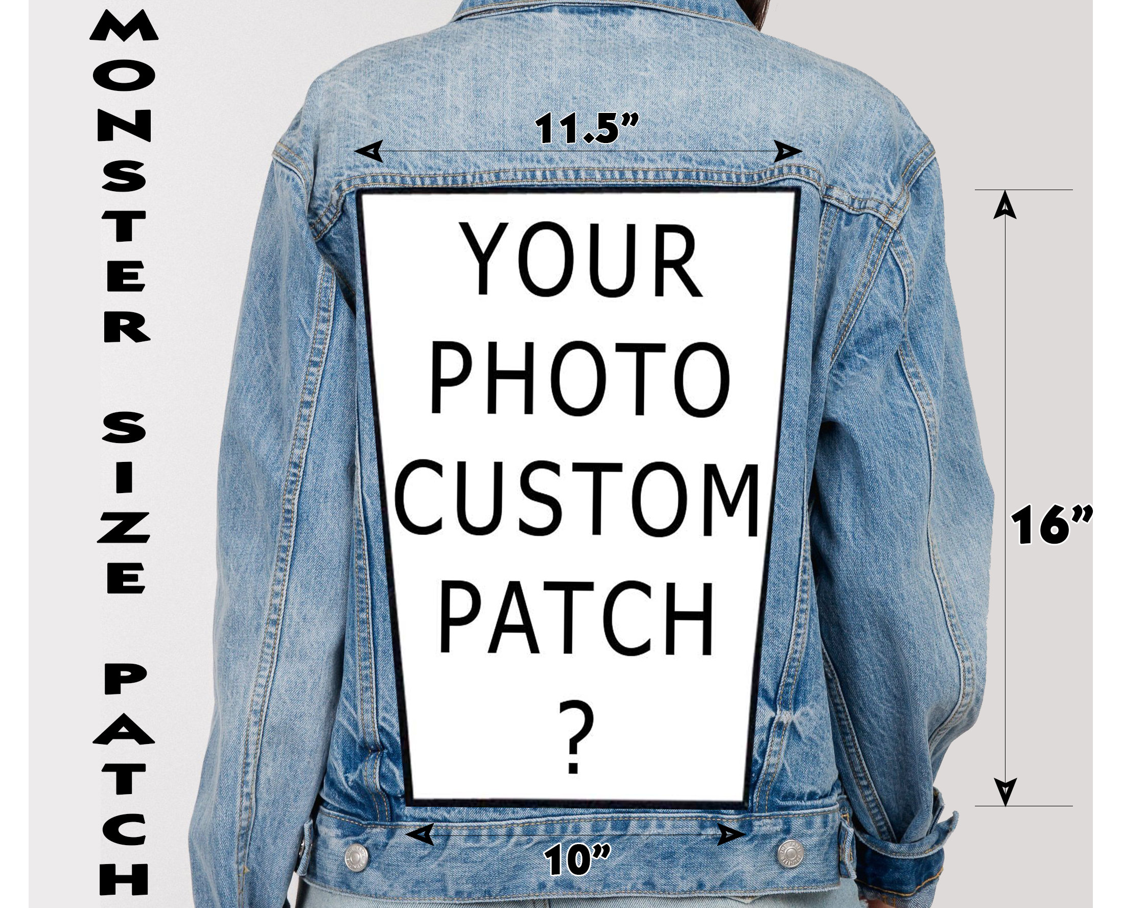 MONSTER SIZE Back Patch Custom Patch Photo Patch Etsy