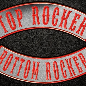 REFLECT T/B Rocker, Embroidered Patch, Custom Embroidered, Custom Embroidery, Biker Patch, Motorcycle Patch, BackPatch, Personalized Patch,