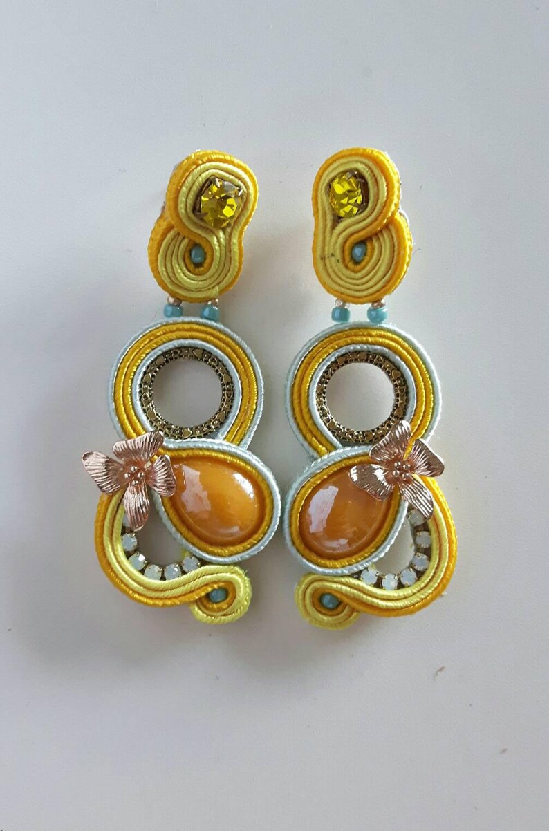 Boucles D'oreilles Pendantes Soutache Noires - Giuggiola Crea - Argent Et Jade
