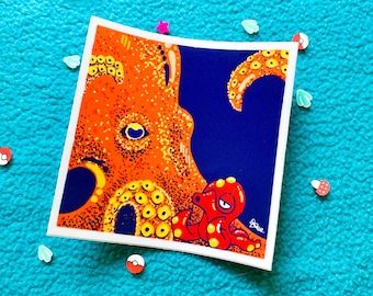 Pegatina de pulpo y octilario