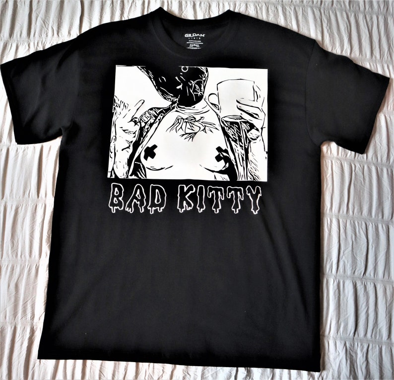 Bad Kitty Adult Unisex Graphic TShirt Etsy