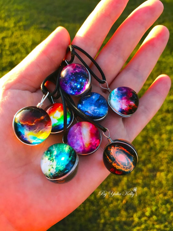 Galaxy resin pendant deals