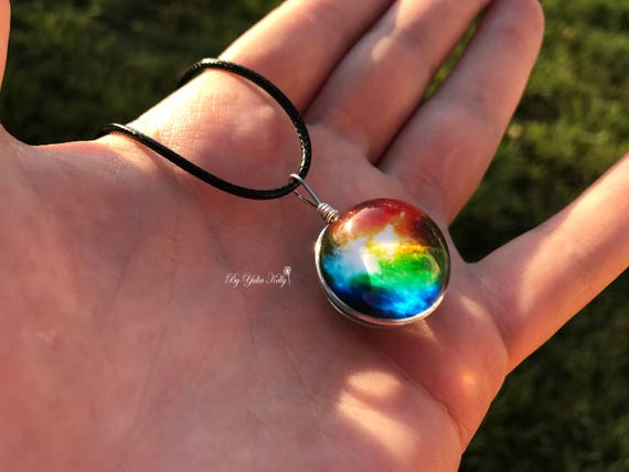 Galaxy resin pendant sale