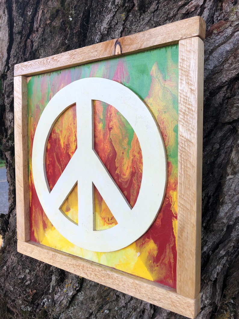 Wooden Peace Sign Wall Decor Peace Sign Wall Hanging Etsy