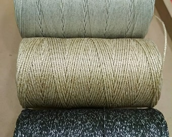 Gold waxed cord, Silver waxed thread, Black sparkling waxed cord, Gold string macrame, 1 macrame cord, round waxed goldsmith thread,supply