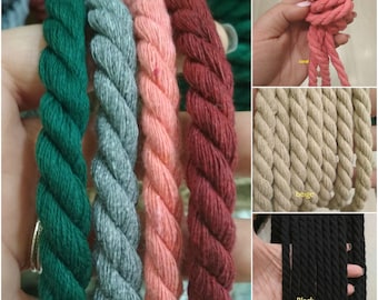 10mm cotton twisted Cord, black matte rope, thick round cord, nautical rope, home decoration, diy projects, choose from 15 different colors