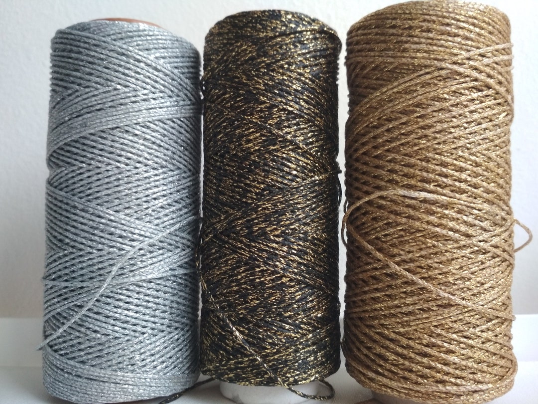 Gold Waxed Cord, 1mm Diameter, Gold or Silver Waxed Cord, Gold Thread