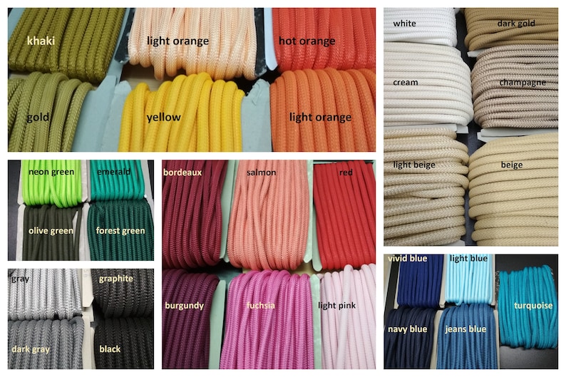 10mm round braided Cord, 1 uncut piece of 5 metres,Paracord rope, Climbing cord, Thick round parachute rope, choose from 32 different colors image 6