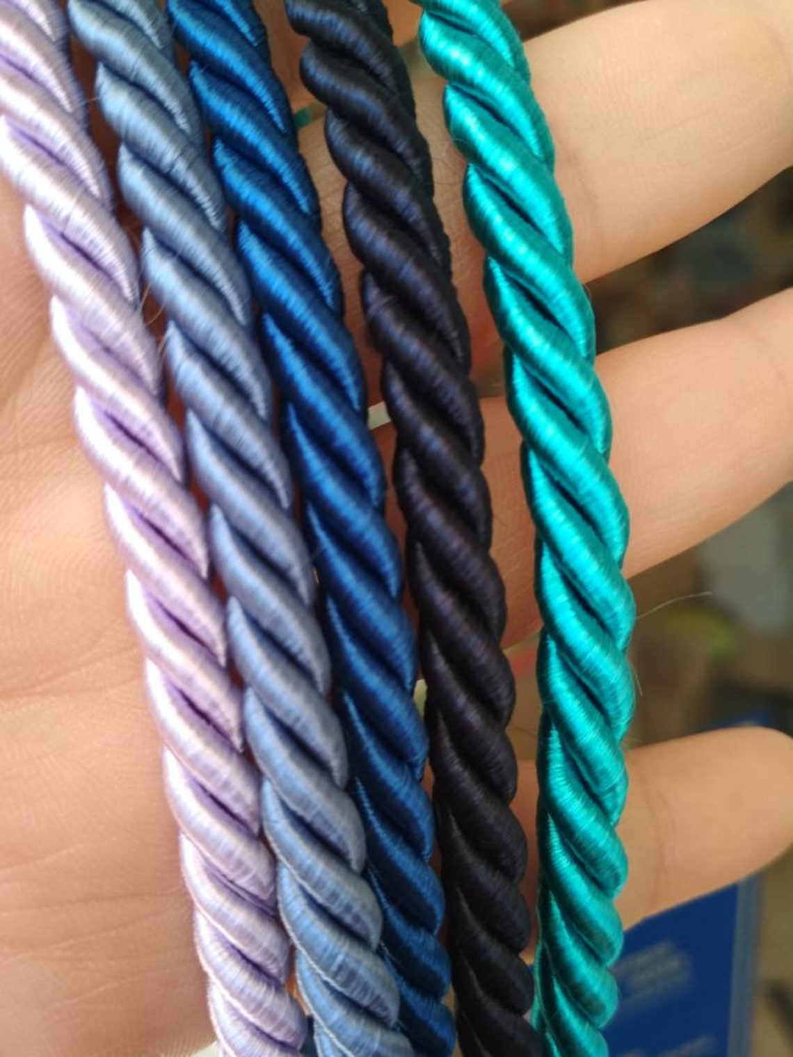 6mm Round Braided Cord, Rayon Rope, 6mm Satin Cord, 3-ply Twisted Round ...