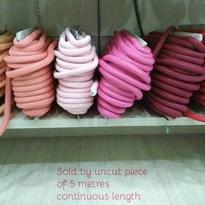 10mm round braided Cord, 1 uncut piece of 5 metres,Paracord rope, Climbing cord, Thick round parachute rope, choose from 32 different colors