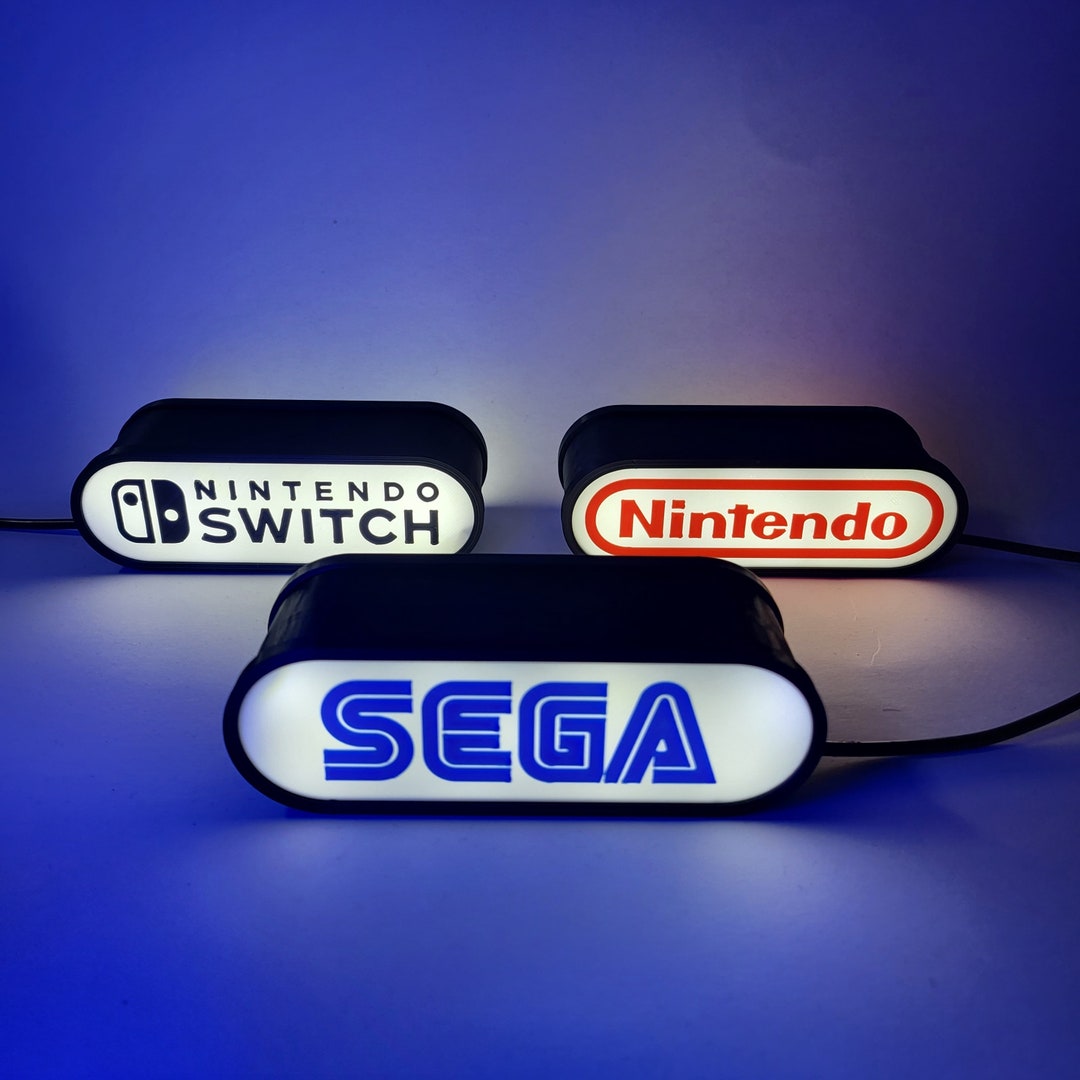 Retro Console LED Lightbox: Sega, Nintendo, Double Sided Lamp - Etsy