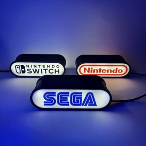 Retro Console LED Lightbox: Sega, Nintendo, Double Sided Lamp