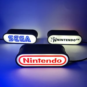 Retro Console LED Lightbox | Customizable Double-Sided Design | USB Powered | Gaming Decor