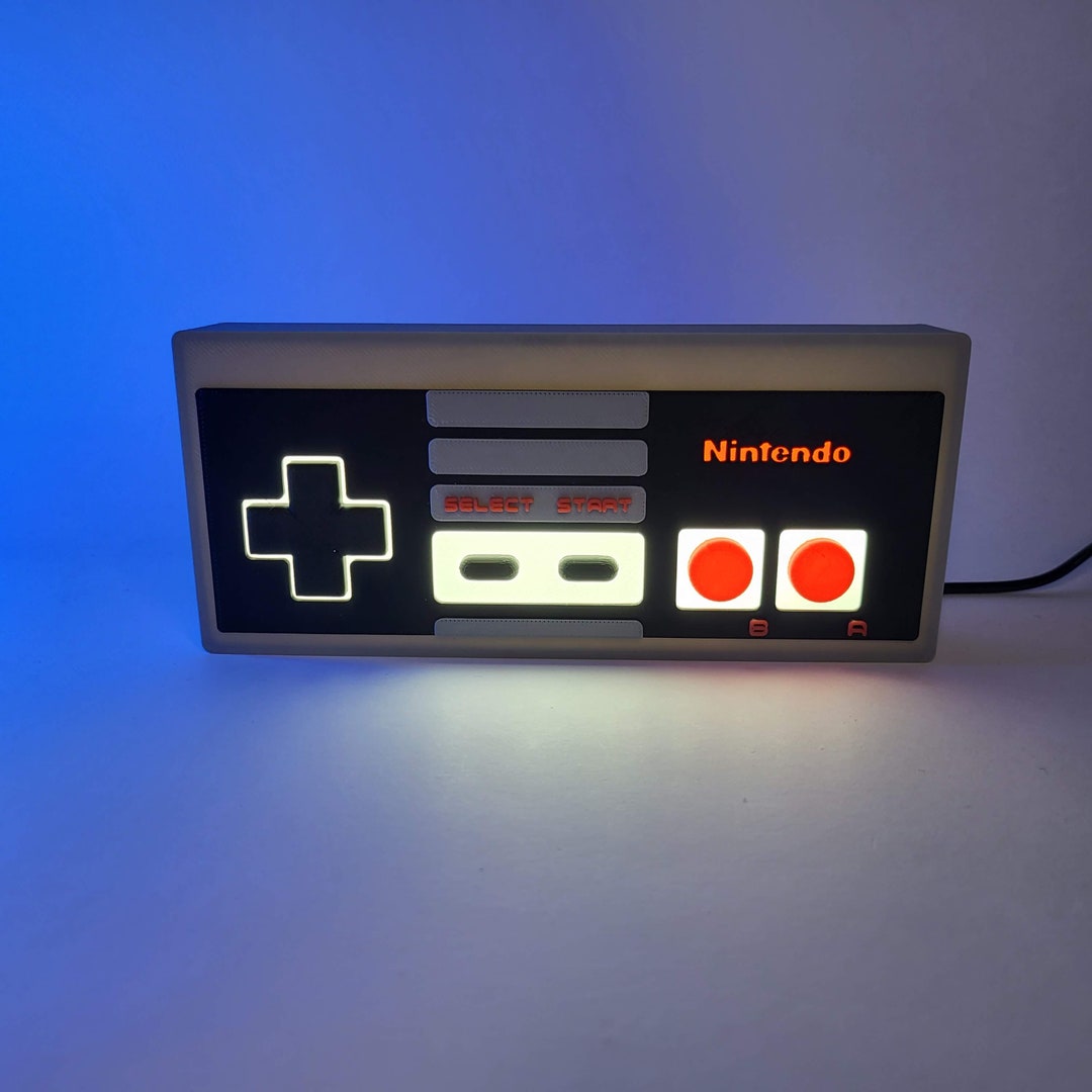 NES Controller LED Lightbox 3D Printed Illuminated Decor USB Connection