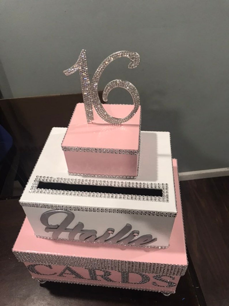 Light Pink Sweet 16 Card Box Etsy