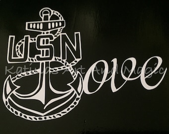 Navy Chief "love" vinyl decal.