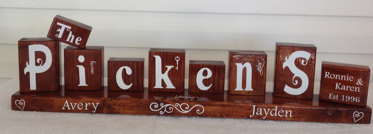 Custom Wood Name Blocks - Etsy