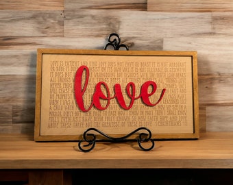 1 Corinthians 13 Love plaque LOCAL pick up ONLY