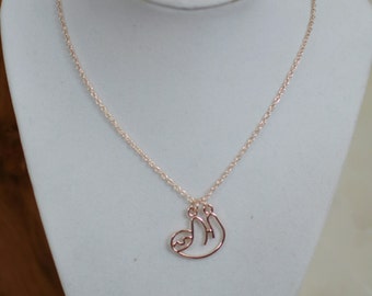 Rose Gold Sloth Necklace