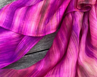 Handwoven Mulberry Silk Scarf – Ombre Boho Style, 78” in Length