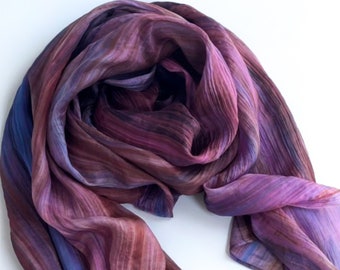 Hand-Dyed Mulberry Silk Scarf: Vietnamese Crafted Ombre Wrap