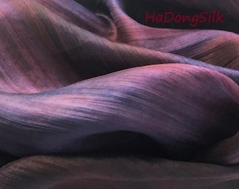 100% Mulberry Silk Scarf – Hand-Dyed Black Grape, Vietnamese Artisan Crafted, 200cm Length