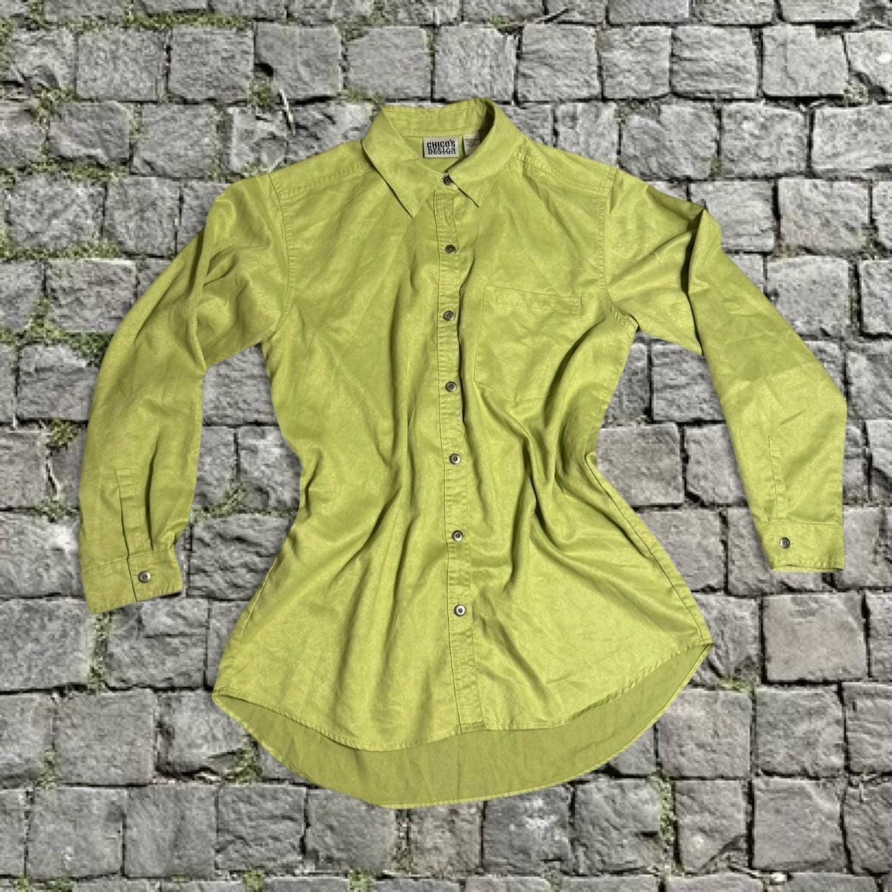 Lime Green Blouse - Etsy Lime Green Blouse - Etsy