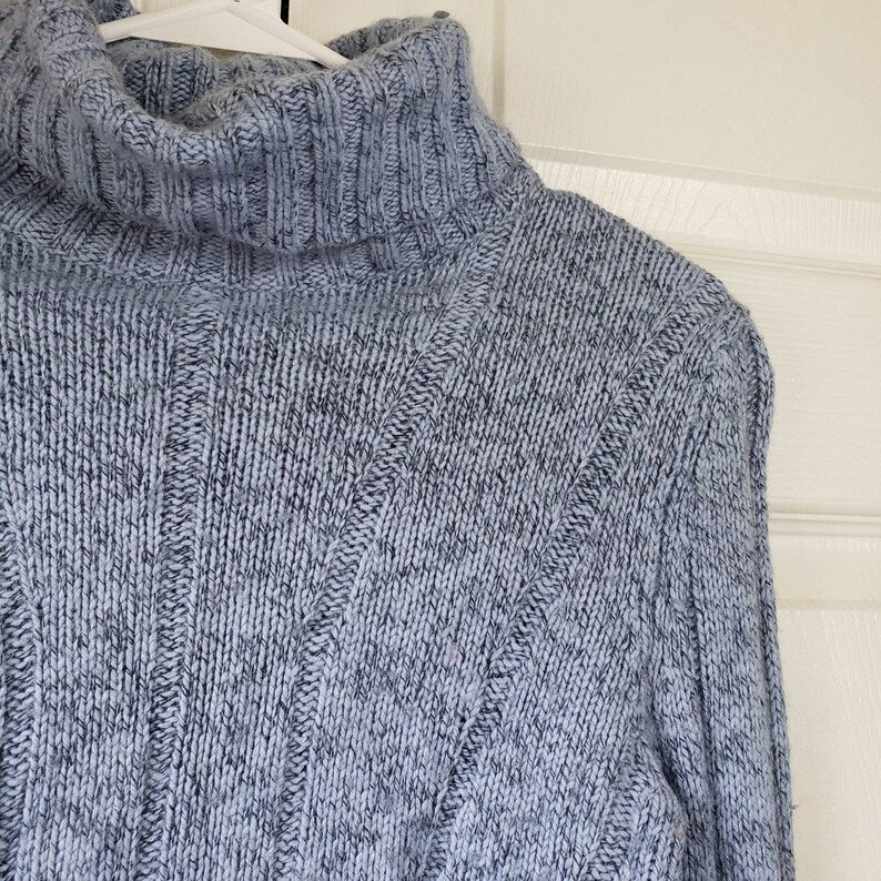 sz XSS fuzzy soft lace cute Express light pastel blue mohair blend knit women/'s long-sleeve pullover turtleneck sweater vintage