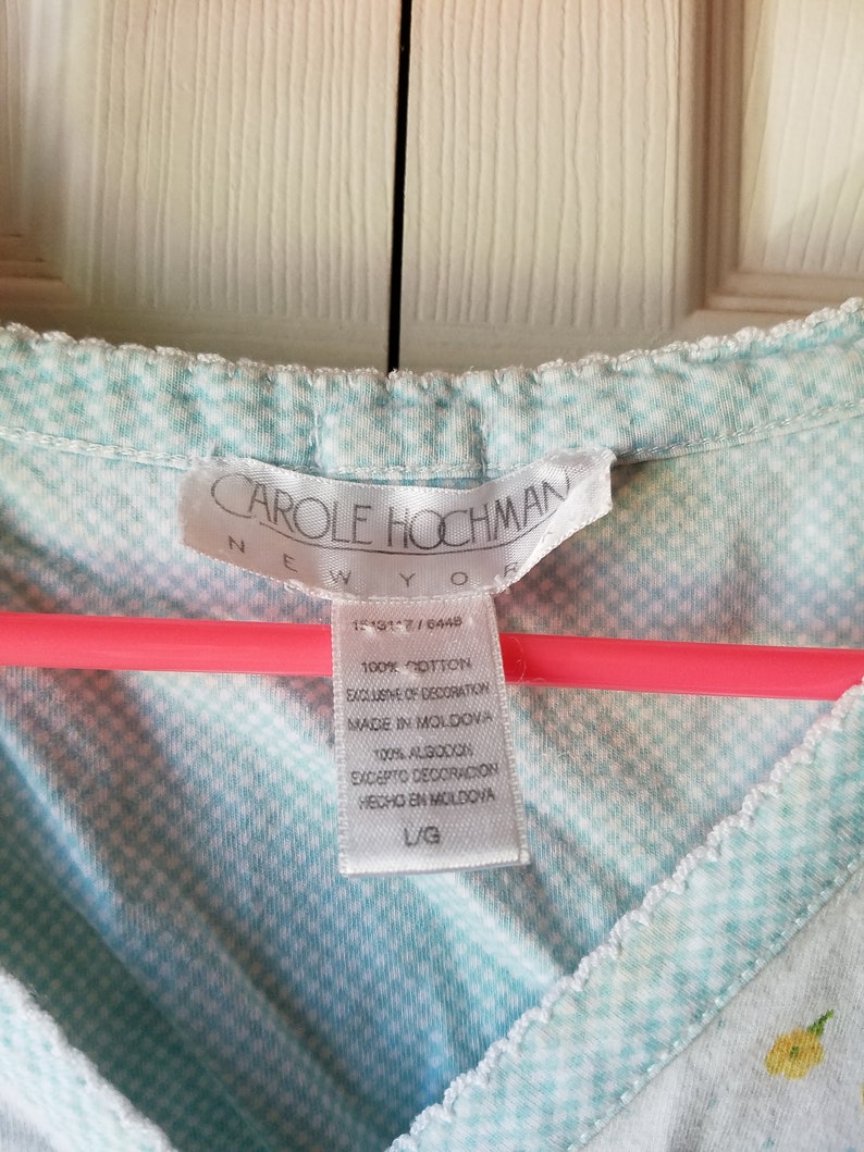 fruity lemon blue gingham plaid shorts shirt cute 50/% OFF CLEARANCE sz XL Carole Hochman New York women/'s two-piece pajama set