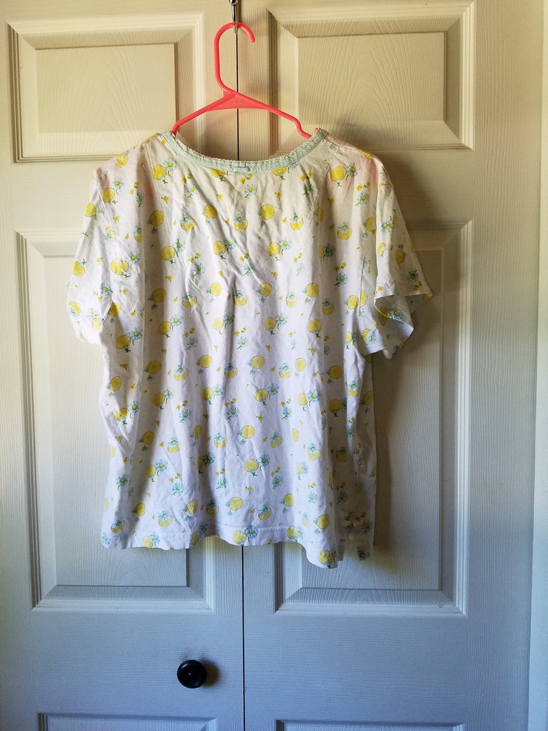 fruity lemon blue gingham plaid shorts shirt cute 50/% OFF CLEARANCE sz XL Carole Hochman New York women/'s two-piece pajama set