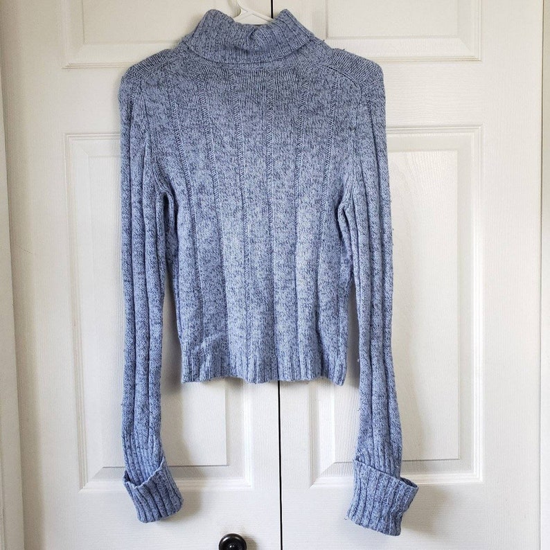 sz XSS fuzzy soft lace cute Express light pastel blue mohair blend knit women/'s long-sleeve pullover turtleneck sweater vintage